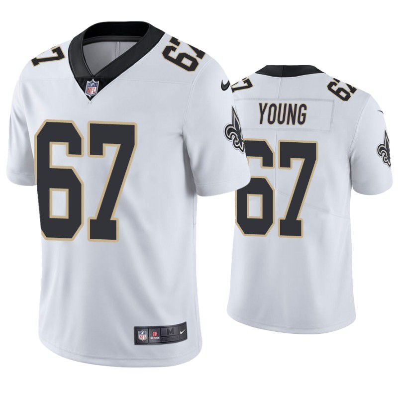Men New Orleans Saints #67 Landon Young Nike White Limited NFL Jersey->new orleans saints->NFL Jersey